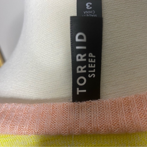Torrid Sleep Knit Top Womens Sz 3X Multicolor Striped Long Sleeve Ribbed Cuffs - Picture 7 of 7